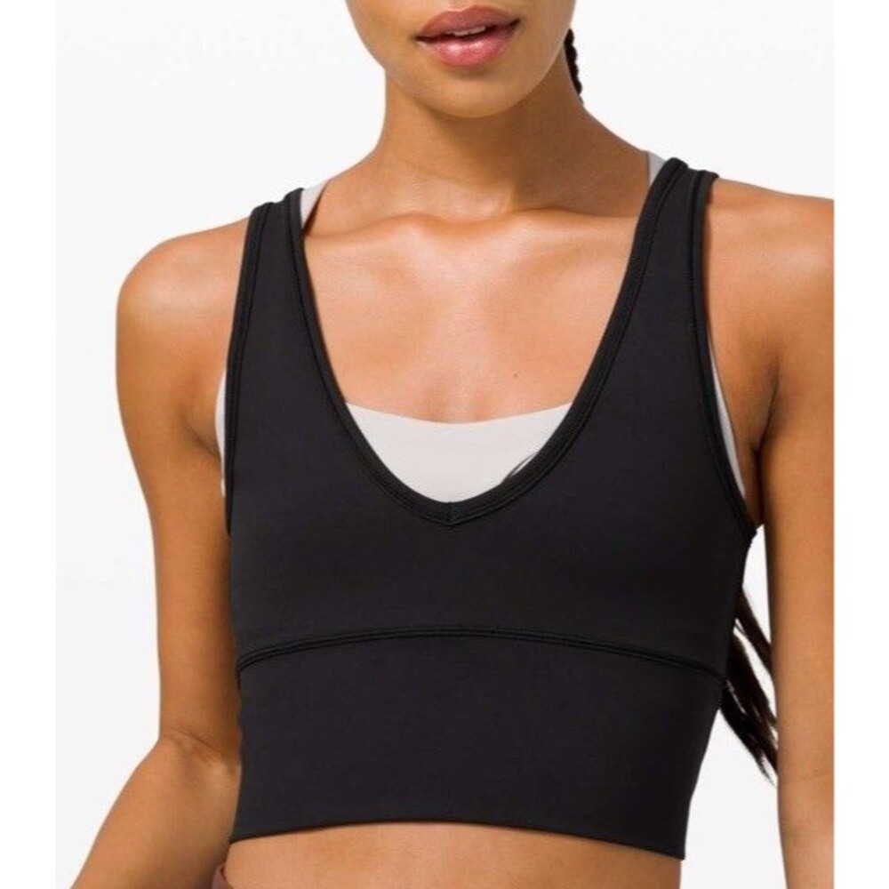 Lululemon Size 10 Power Pivot Tank Top Black Ribbed